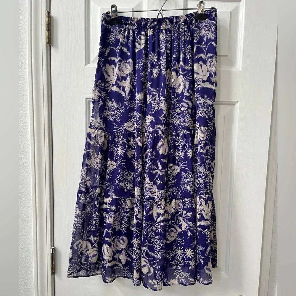 ba&sh floral tiered midi skirt M - Picture 3 of 14